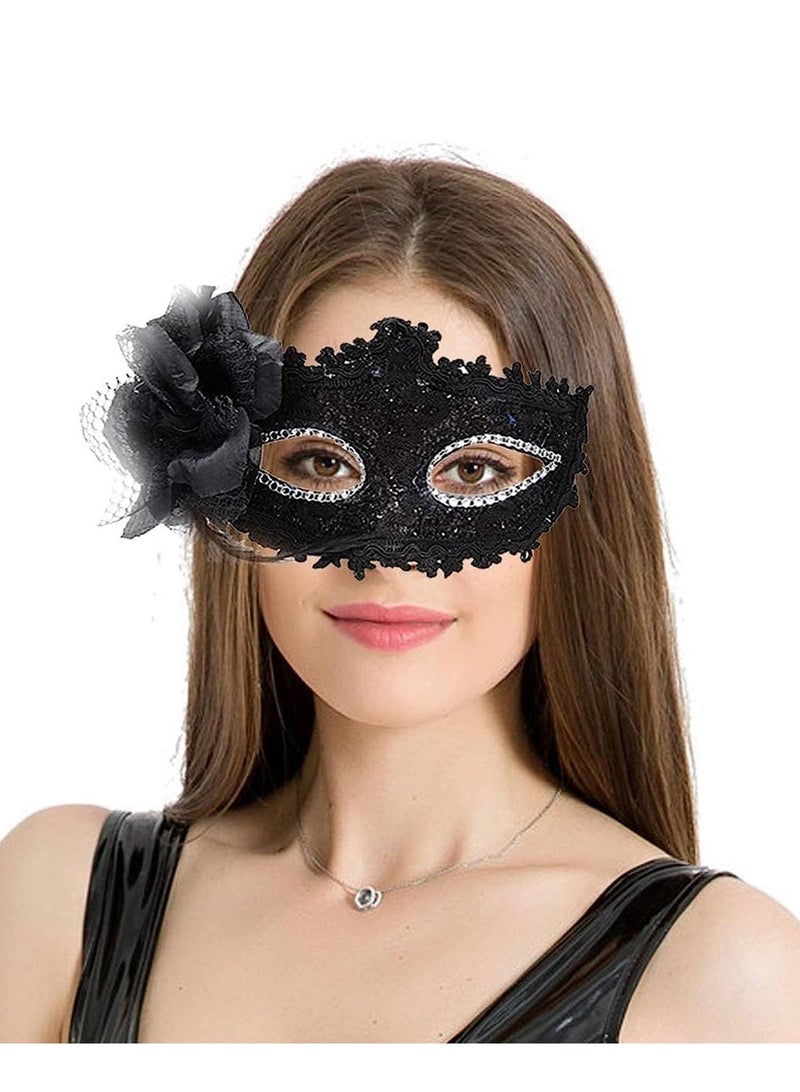 NajmStyle Masquerade Mask For Couples Venetian Halloween Costume Ana Lace Masks Women's Mens - Image 2