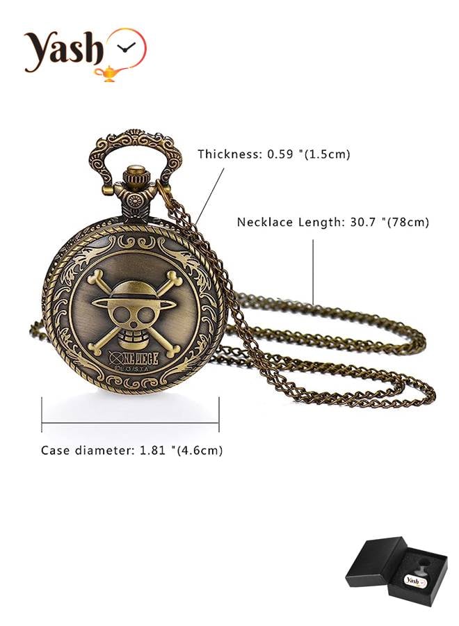 Yash Anime Skull One Piece Style Quartz Pocket Watch - Image 3