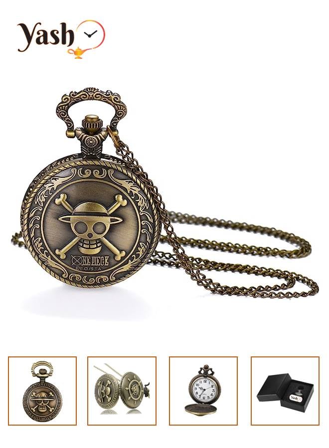 Yash Anime Skull One Piece Style Quartz Pocket Watch - Image 1
