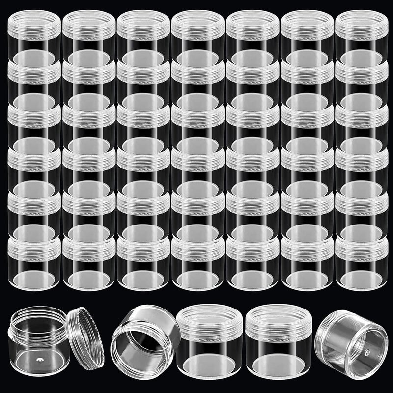 HOIGON Ni Zmir 96 Pieces 20g 20ml Clear Plastic Sample Containers, Leak-Proof Round Plastic Cosmetic Containers with Lids, Clear Plastic Pot Jars for Creams, Lotions, Makeup, Colored Acrylics - Image 1