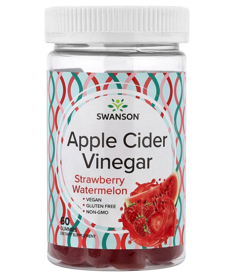 SWANSON Apple Cider Vinegar Gummies Strawberry Watermelon 60 Gummies