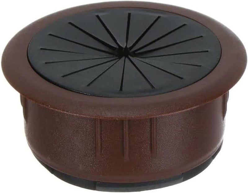 Brown 60mm Desk Cable Grommet Wire Hole Cover Cord Organizer Outlet Port Threading Box - Image 2