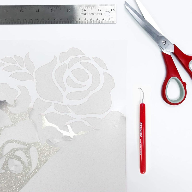 Siser Glitter HTV 118x5ft Roll  Iron on Heat Transfer Vinyl Rainbow White - Image 4