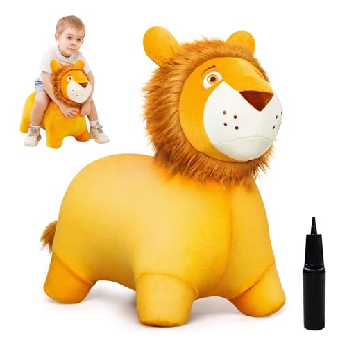 ZOOJOY Bouncy Animal Kids Lion Hopper Toys Plush Animal Bouncing Horse for Toddlers Indoor Outdoor Activity Ride Jumping Horse Gifts for 18 Months 2 3 4 Year Old Boys Girls WPump - Image 1