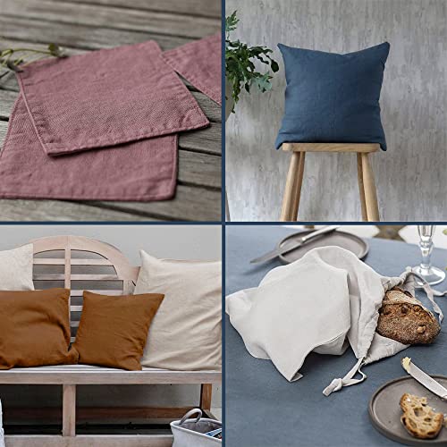 LOVOUS Linen Embroidery Fabric, Quilting Fabric Cloth Garments Crafts Accessories Square Embroidery Cloth, 20 by 62-Inch(Khaki) - Image 3