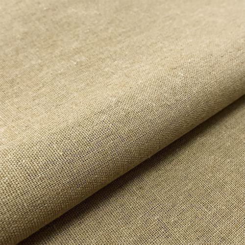 LOVOUS Linen Embroidery Fabric, Quilting Fabric Cloth Garments Crafts Accessories Square Embroidery Cloth, 20 by 62-Inch(Khaki) - Image 1