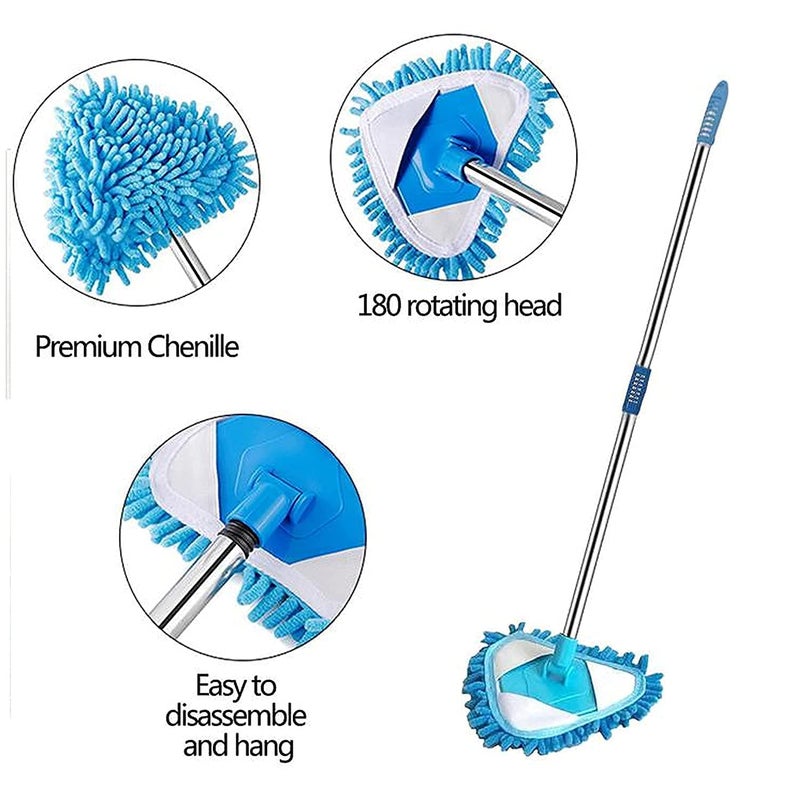 BBD kitchen shop shop Wall Mop with Long Handle, Microfiber Wall Cleaner with Extension Pole 39" to 35" for Ceiling Washer, Cleaning Wall and Baseboard Duster (Multi) - Image 2