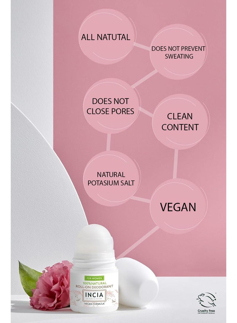 إنسيا مزيل عرق طبيعي دوار من إنسيا للنساء - خالٍ من الألومنيوم، لا يترك بقعًا، انتعاش يدوم طويلًا - 50 مل ومزيل عرق طبيعي دوار للرجال، نباتي، خالٍ من الألومنيوم، منعش، خالٍ من القسوة، خالٍ من البارابين، عطر طبيعي - 50 مل - Image 5