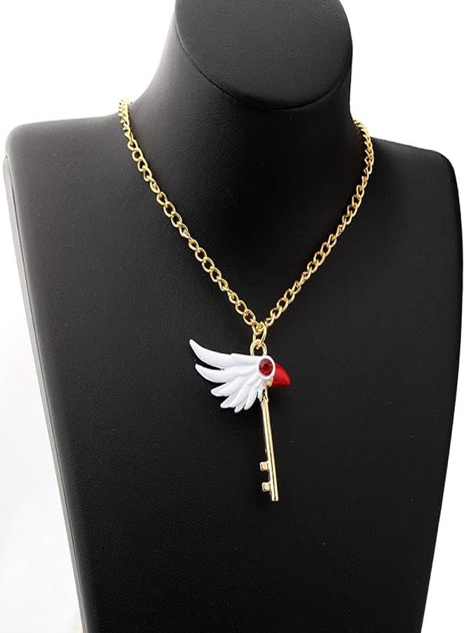 GUDOO قلادة عصا نجمية لأنمي كارد كابتور ساكورا لجواهر كارد كابتور ساكورا مع مفتاحية وردية كارد كابتور ساكورا هدية لعشاق كارد كابتور ساكورا للنساء والفتيات - Image 4