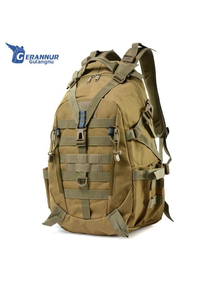 Generic Multi-Functional Combination Backpack Outdoor Camouflage Backpack Military Fan Tactical Sports Travel Large Capacity Mountaineering Backpack-Color:Star Green-Capacity:20-35L  - Image 1