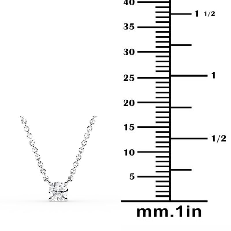 Belacqua 1/4 Carat Round Lab Grown Solitaire Diamond Pendant Necklace in Sterling Silver, 18" Cable Chain, Spring Ring Clasp, G Color, SI Clarity, Dainty Jewelry for Women, Gift Box Included - Image 4