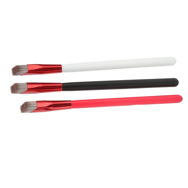 3PCS Brow Concealer Contour Brush Set, Angled Thin Eyebrow Makeup Brush with Soft Nylon, Gray Hair Red White Black Handle for Precise Brow Shaping and Filling - Image 4
