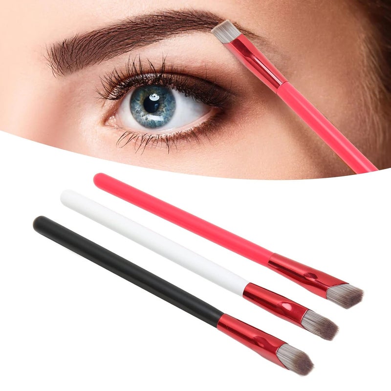 3PCS Brow Concealer Contour Brush Set, Angled Thin Eyebrow Makeup Brush with Soft Nylon, Gray Hair Red White Black Handle for Precise Brow Shaping and Filling - Image 2