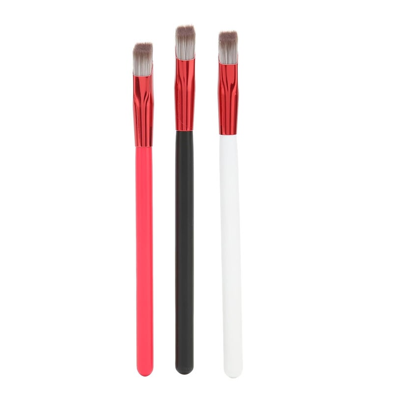 3PCS Brow Concealer Contour Brush Set, Angled Thin Eyebrow Makeup Brush with Soft Nylon, Gray Hair Red White Black Handle for Precise Brow Shaping and Filling - Image 5