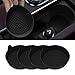 Couslcd 4 Pack Car Cup Coasters Silicone Insert Recessed Car Cup Holder Coasters Waterproof NonSlip SiftProof Car Cup Mats Universal Car Interior Accessories Black - Image 2