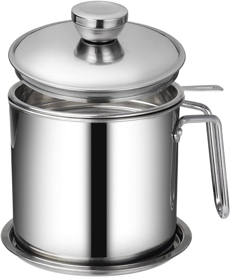 Kunya Oil Filter Pot Bacon Grease Container with StrainerUsed Cooking Oil Container Kitchen Frying Oil Container Tank Pot Strainer Filter 14L - Image 1