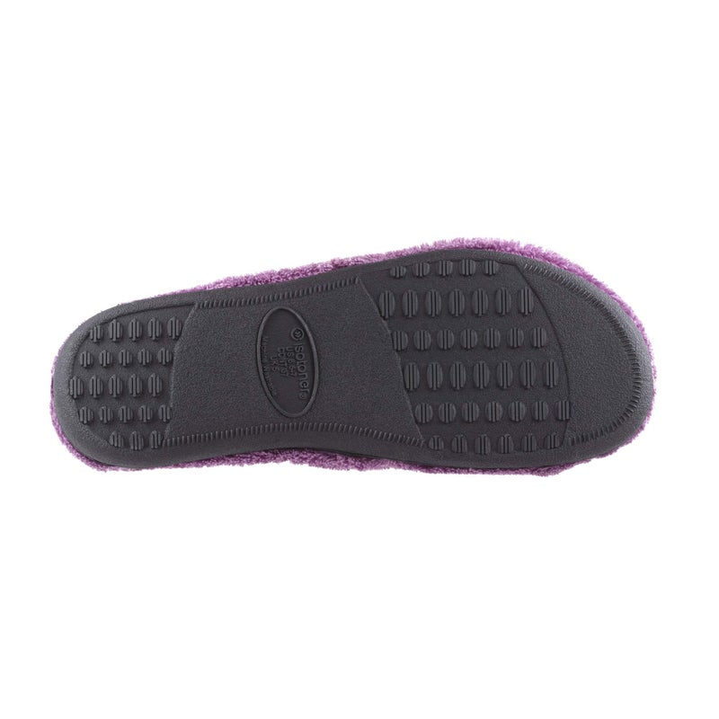 isotoner womens Microterry Satin X-slide slippers, Ultraviolet, 6.5-7 US - Image 3