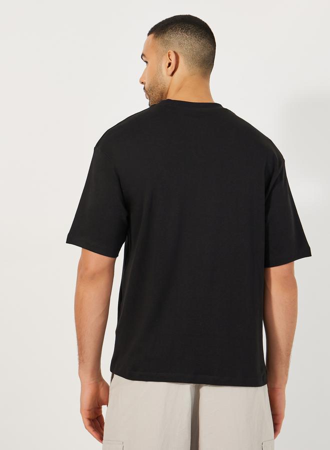 Styli Oversized Embossed Round Neck T-Shirt  - Image 4