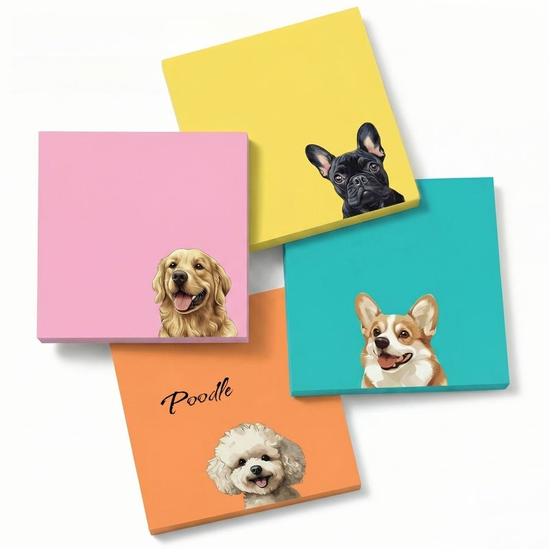 5 Random Color Sticky Notes Set Square Kawaii Animal Memo Pads Student Planner Gift - Image 5