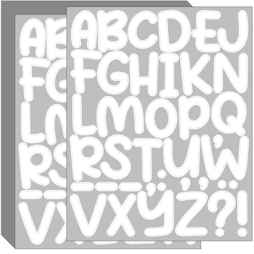 Bemeol 912 Pieces Letter Stickers 24 Sheets 2 Inch Alphabet Letter Stickers Self Adhesive Sticker Letters for Bulletin Board Classroom Mailbox Door Home DecorWhite - Image 1
