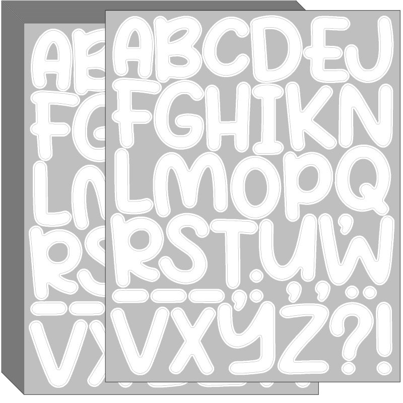 Bemeol 912 Pieces Letter Stickers 24 Sheets 2 Inch Alphabet Letter Stickers Self Adhesive Sticker Letters for Bulletin Board Classroom Mailbox Door Home DecorWhite - Image 3
