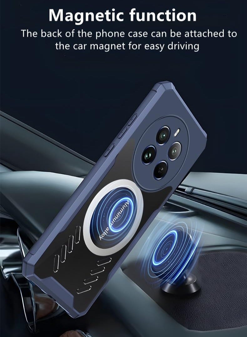 general Case Compatible with Realme 12 Pro/12 Pro Plus/12 Pro+, Hole Heat Dissipation Case Hybrid Transparent TPU Bumper Aluminum Alloy Cooling Cover for Realme 12 Pro/12 Pro Plus - Image 2
