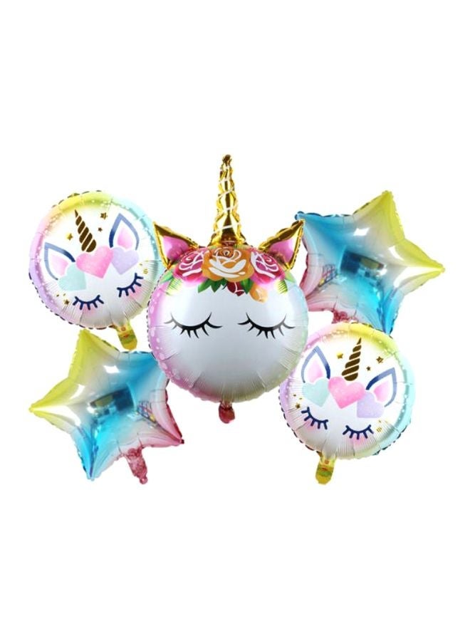 NIBEMINENT 6-Piece Rainbow Unicorn Printed Balloon Set - Image 2