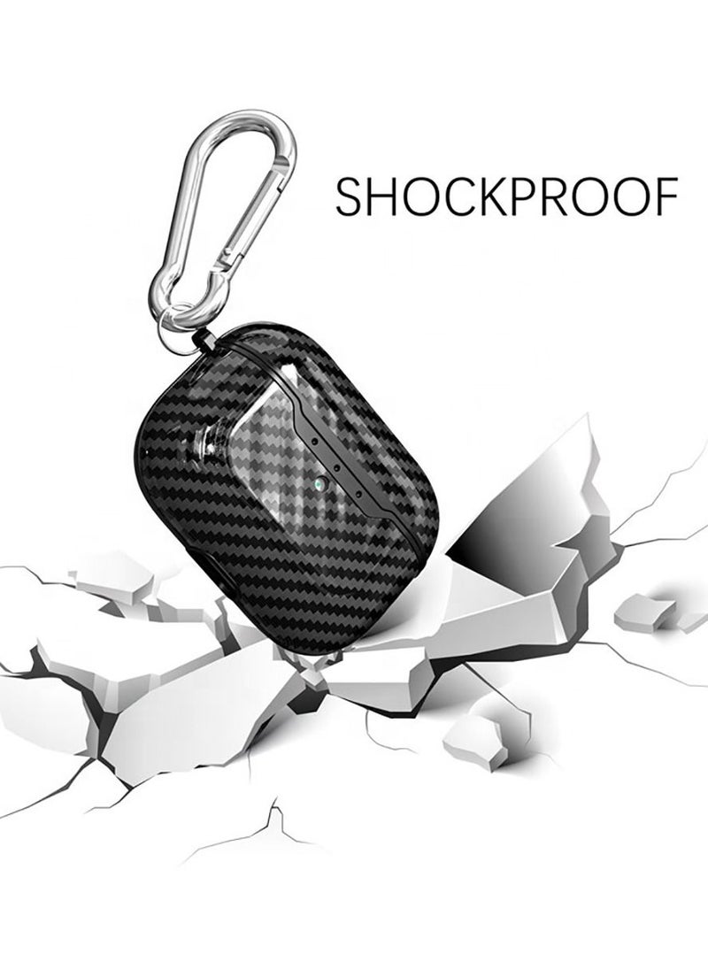 Contex - Ultra Thin Carbon Fiber Texture Shockproof Protective Case for Airpods 3 - Black - Image 1