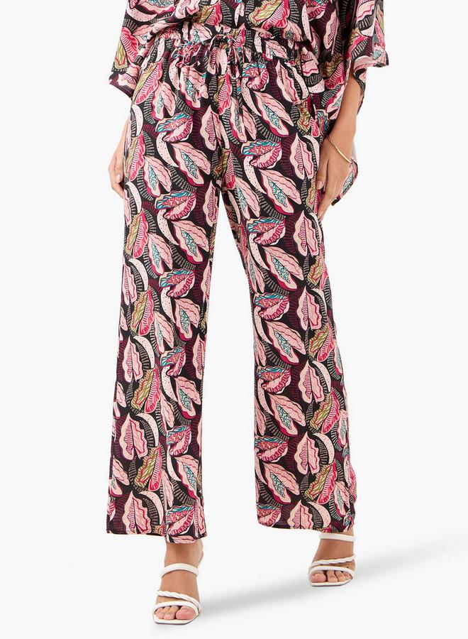 سبلاش فيڤ طقم بلوزة وبنطلون بطبعة كاملة بياقة على شكل حرف - Image 3