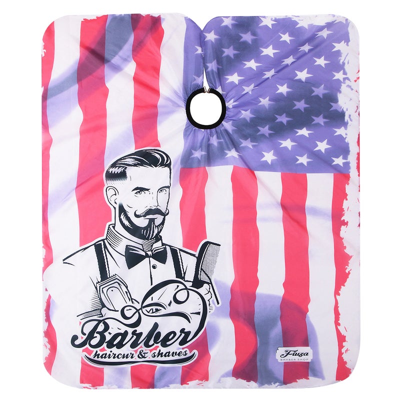 Adults Hair Cutting Cape American Flag Haircut Shawl Creative Hairdressing Shawl Hair Salon Accessory (American Flag) - Image 1