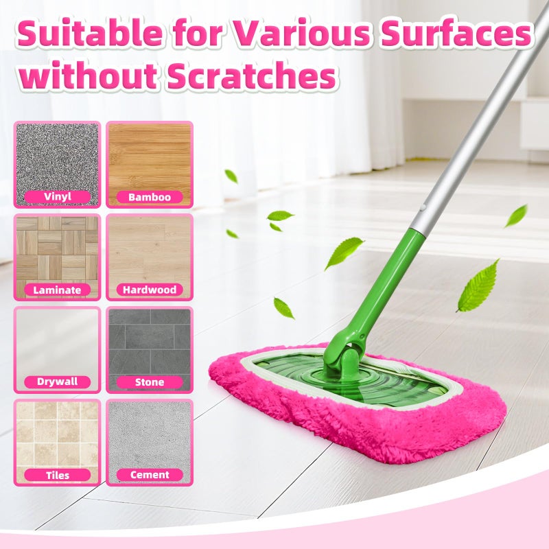 LOVECO Reusable Mop Pads fit Swiffer Sweeper Mop - Microfiber Wet Pads Refill & Machine Washable Dry Sweeping Cloths for Mopping All Sealed Floors - Hardwood, Laminate, Tile & Stone (Mop is not Included) - Image 5