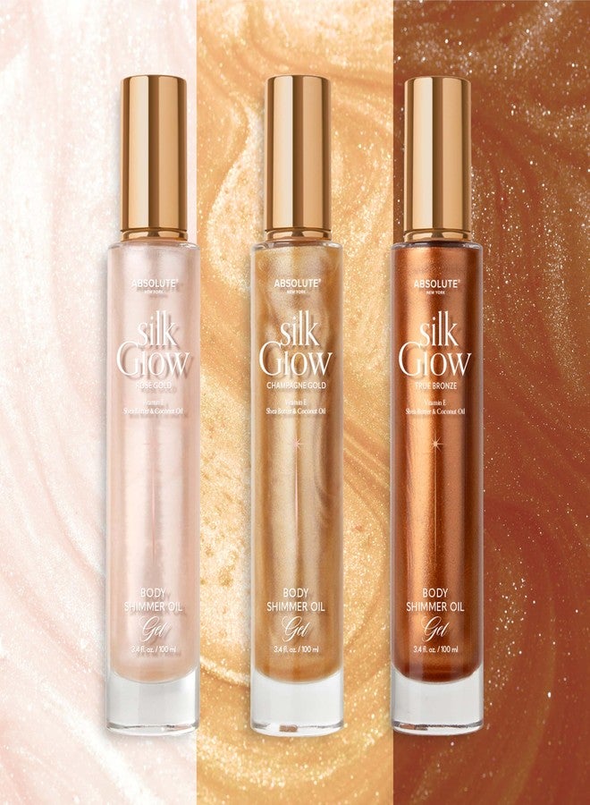 Absolute New York - Silk Glow Shimmer Mist Glow, Radiant, Shimmer Body & Face & Hair, Shea Butter, Coconut Oil, Vitamin E (SBGS06 True Bronze Oil Gel, 3.4 fl oz) - Image 4