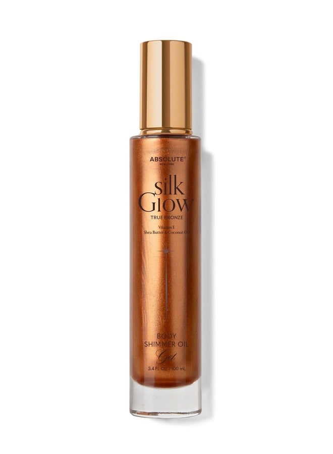 Absolute New York - Silk Glow Shimmer Mist Glow, Radiant, Shimmer Body & Face & Hair, Shea Butter, Coconut Oil, Vitamin E (SBGS06 True Bronze Oil Gel, 3.4 fl oz) - Image 1