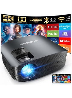 Projector 4K With WiFi And Bluetooth Supported, FHD 1080P Mini Projector For Outdoor Moives, 5G Video Projector For Home Theater Dolby Audio Zoom Portable Projector TV Stick PPT (YG600 Plus)