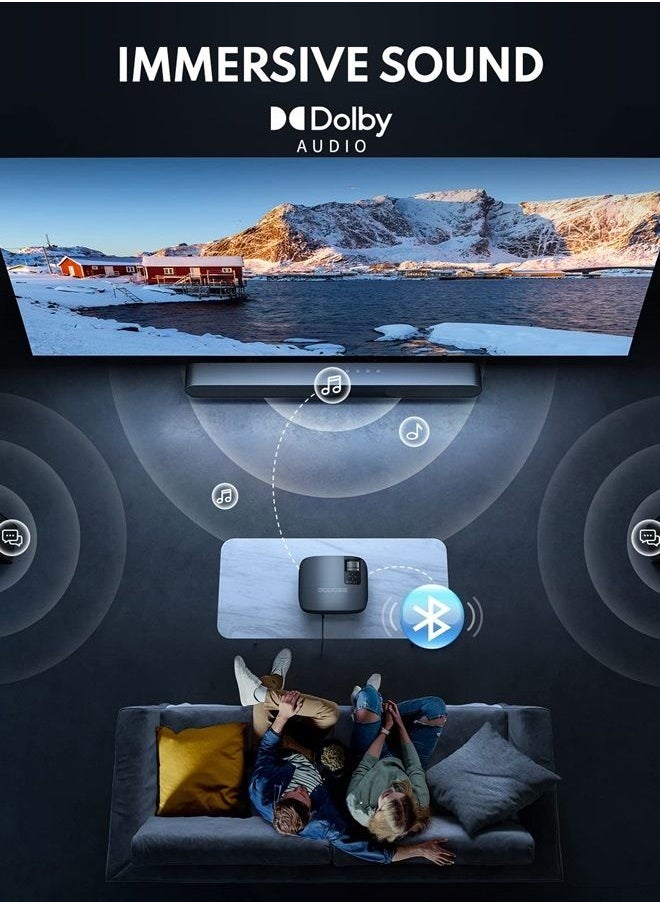 GooDee - Projector 4K With WiFi And Bluetooth Supported, FHD 1080P Mini Projector For Outdoor Moives, 5G Video Projector For Home Theater Dolby Audio Zoom Portable Projector TV Stick PPT (YG600 Plus) - Image 1