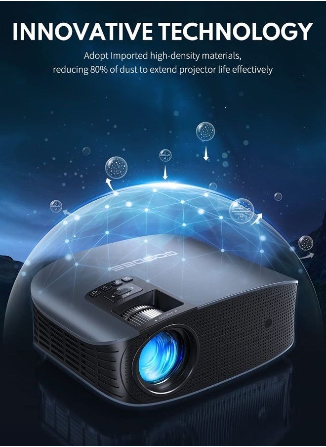 GooDee - Projector 4K With WiFi And Bluetooth Supported, FHD 1080P Mini Projector For Outdoor Moives, 5G Video Projector For Home Theater Dolby Audio Zoom Portable Projector TV Stick PPT (YG600 Plus) - Image 1