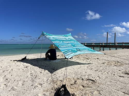 Neso Portable Beach Tent Sun Shelter with Sand Anchor Lightweight Beach Shade Canopy Easy Setup for Family Outings Patented Reinforced Corners UPF 50 Sun Protection 7 x 7ft Swells - Image 3