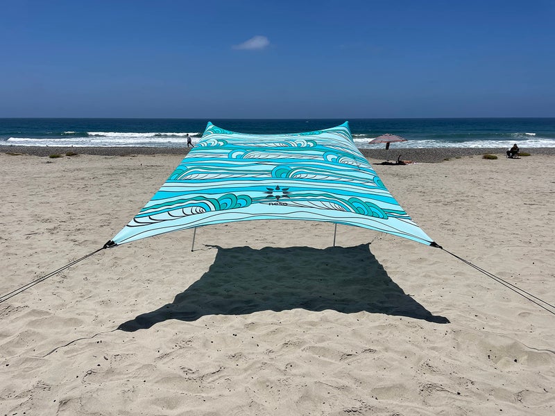 Neso Portable Beach Tent Sun Shelter with Sand Anchor Lightweight Beach Shade Canopy Easy Setup for Family Outings Patented Reinforced Corners UPF 50 Sun Protection 7 x 7ft Swells - Image 2