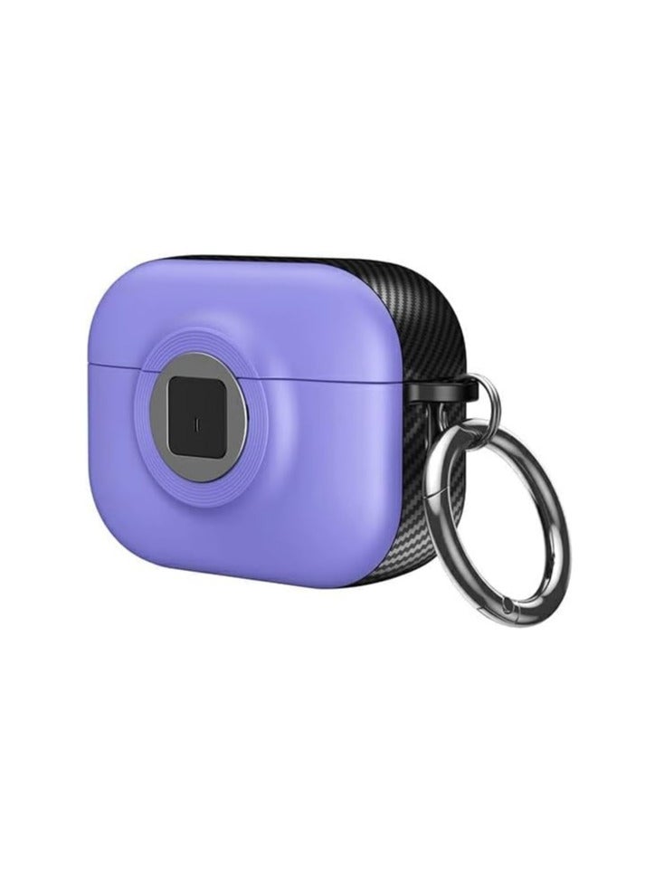 New Collection Compatible with AirPods 4th Generation Case Cover, Soft Skin Silicone Protective Special Design Game Console Design Case Cover with Keychain for AirPods 4 2025 Charging (Camera Purple) 