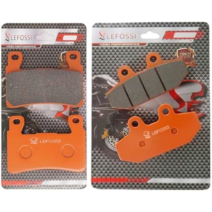 MOTORCYCLE FRONT REAR CARBON FIBER BRAKE PADS COMPATIBLE WITH HARLEY DAVIDSON FLFB FAT BOY FLHC HERITAGE CLASSIC FLSL SOFTAIL SILM FXBR BREAKOUT 2018 FA265F FA710R - Image 1