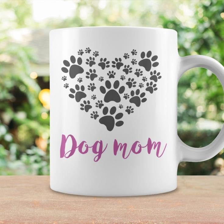 Dog Mom Heart Shirt Dog Lovers Tshirt Graphic Print Coffee Mug  - Image 1