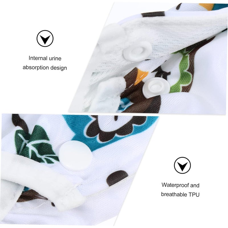 1pc Reusable Kids for Children Dieprs Pocket Comfortable Adjustable Pant Green Beach Play Swimming Lovely Cover Briefs Washable Printing Girls Toddler Diapers Baby - Image 5