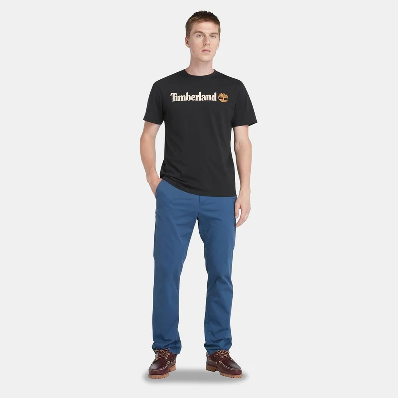 Timberland Black Men's Linear Logo T-Shirt for Men | Best Price UAE
