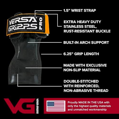 Versa Gripps Pro, Made in USA, Wrist Straps for Weightlifting Alternative, Best Training Accessory, SM, Blue - Image 2