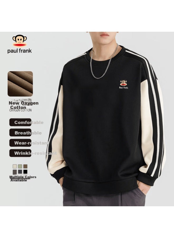 Paul Frank American Style Colorblock Sweatshirt Men's Loose Fit Long Sleeve Casual Top Spring Trendy T-shirt - Image 3