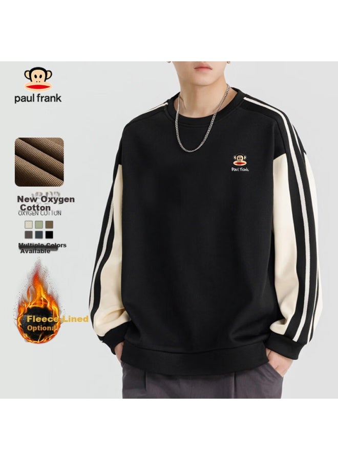 Paul Frank American Style Colorblock Sweatshirt Men's Loose Fit Long Sleeve Casual Top Spring Trendy T-shirt - Image 1