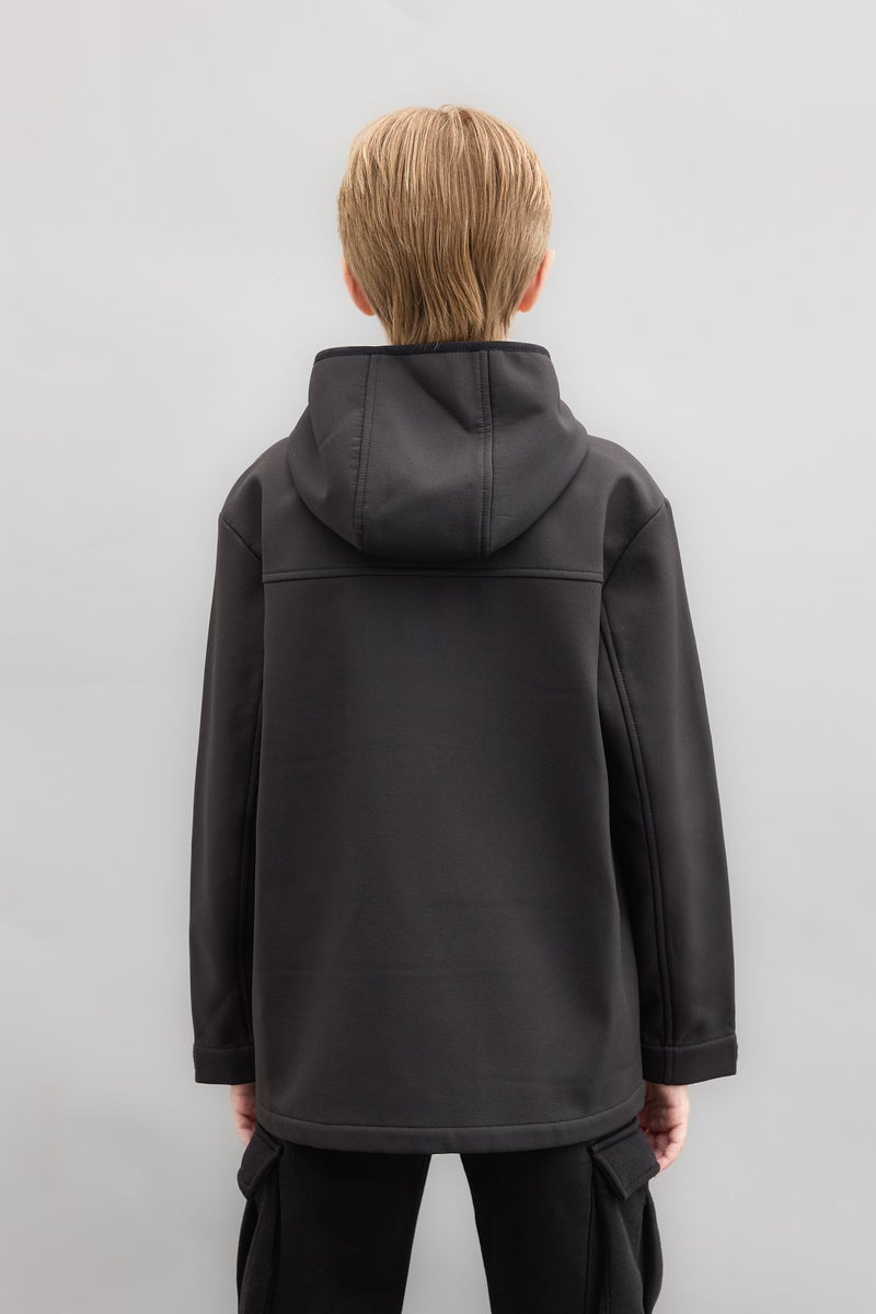 DeFacto Boy Hooded Water Repellent Fleece Lined Raincoat  - Image 5