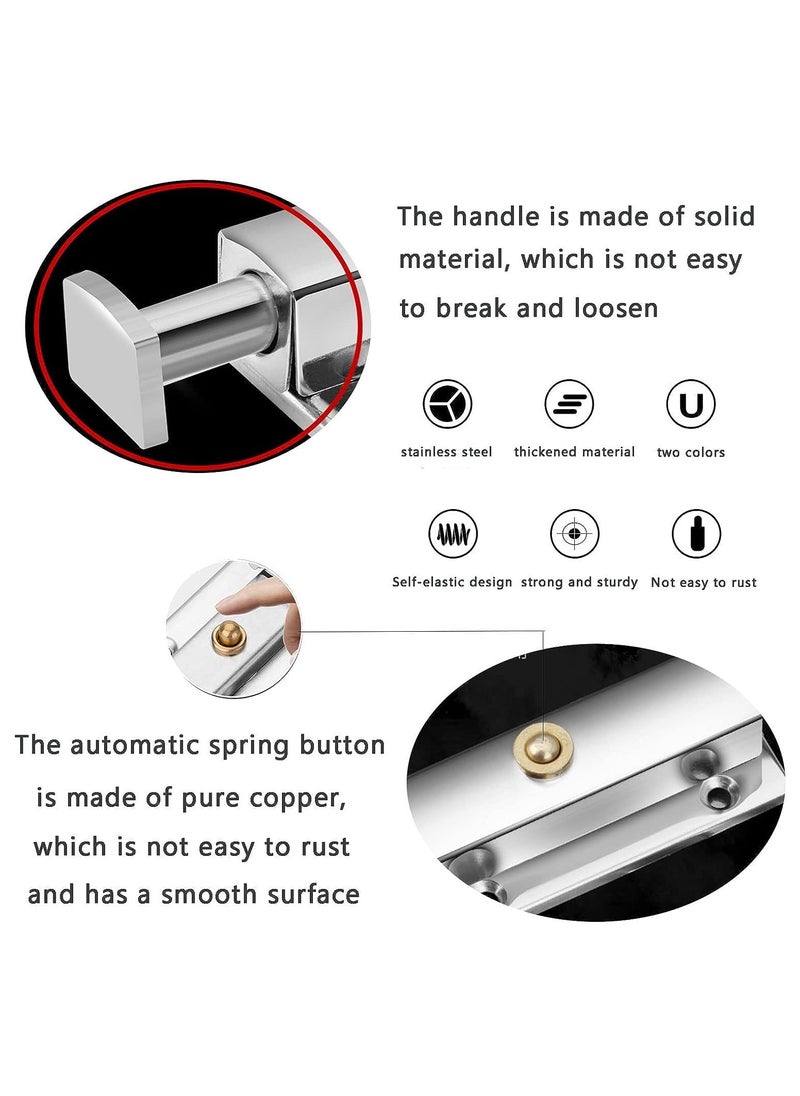 SYOSI 2 Pack Polished Chrome Door Bolt Bathroom Lock Portable Silver Black Bolts for Internal Doors  - Image 3