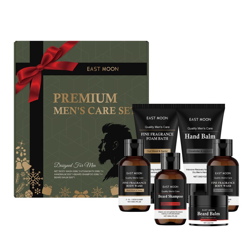 East Moon Men'S Christmas Care Set Body Facial Beard Daily Refreshing Care Holiday Gifts - Image 1