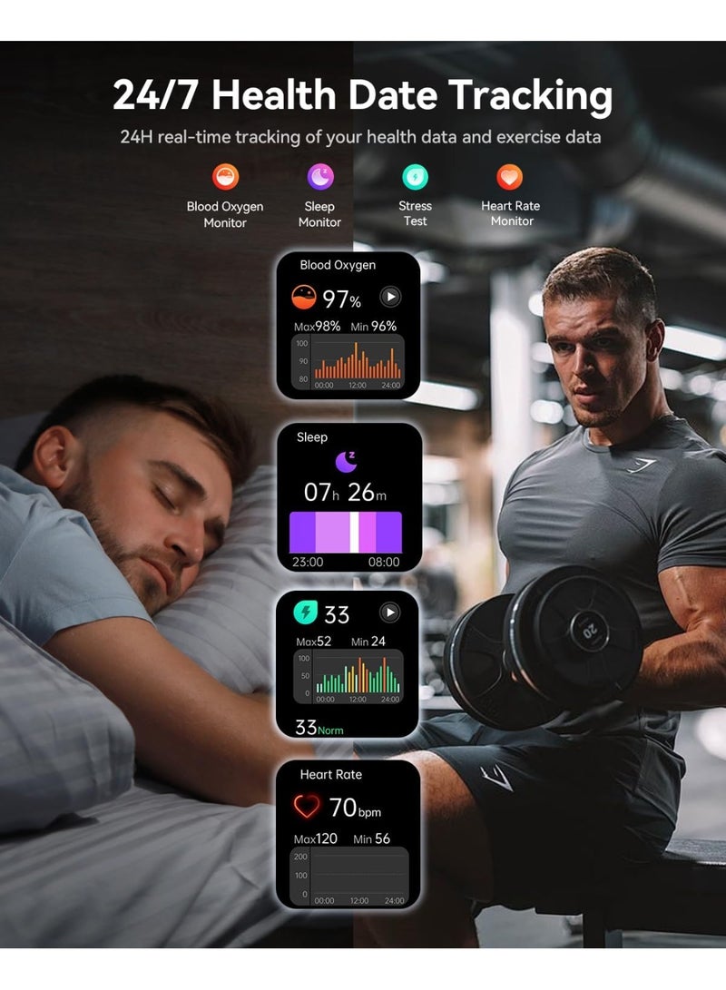 KIESLECT Smart Watch with Bluetooth Calling – 2.1" Curved AMOLED Display, 100+ Sports Modes, Heart Rate, Sleep & SpO2 Monitor, IP68 Waterproof - Image 5